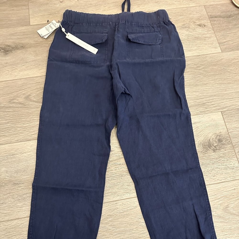 Caslon Linen Blend Cropped Cargo Pockets Jogger Pants Womens - Picture 7 of 7